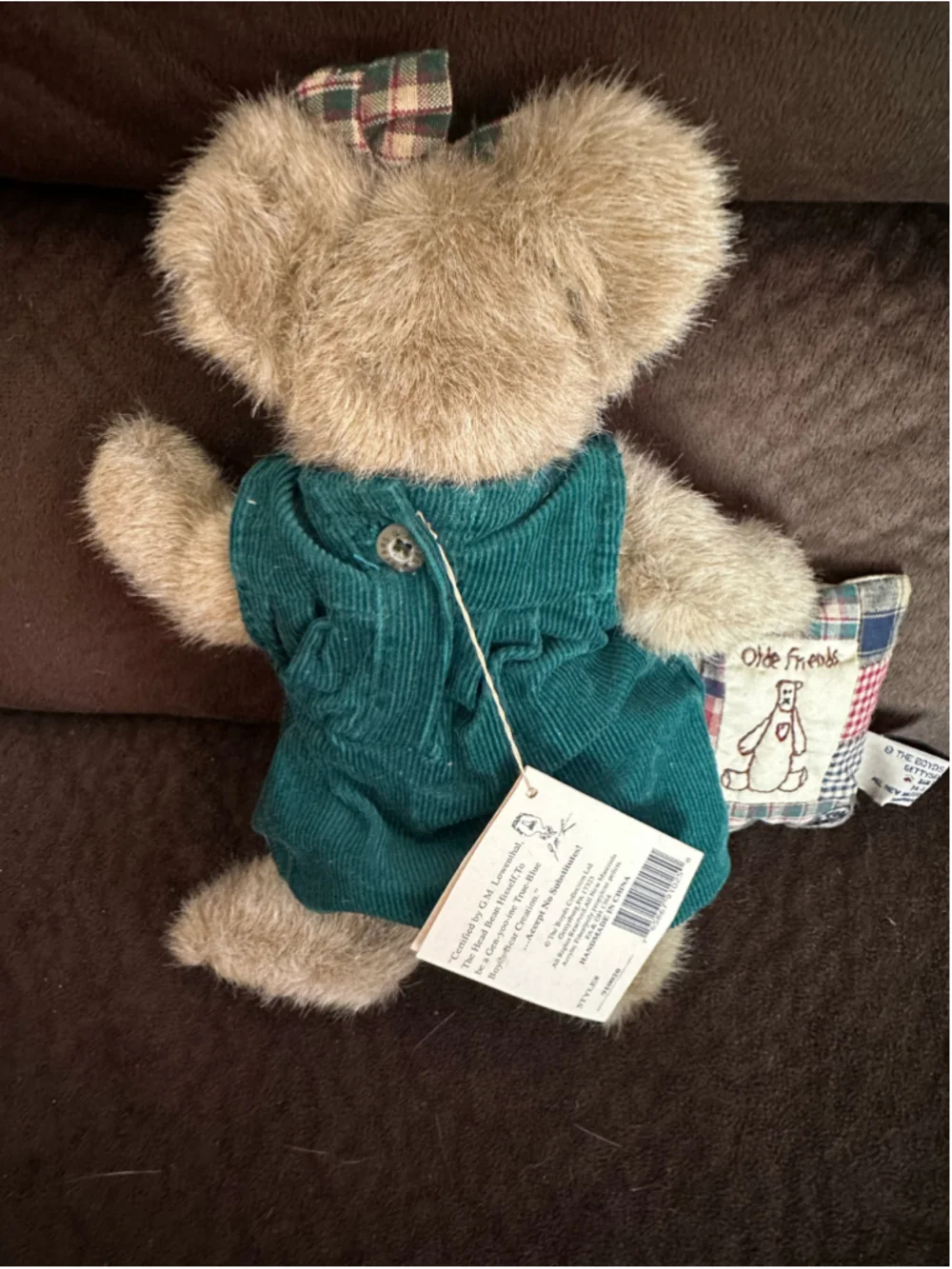 Vintage Boyds Bears Polly Quignapple 1999 Olde Friends Plaid Plush Bear Retro